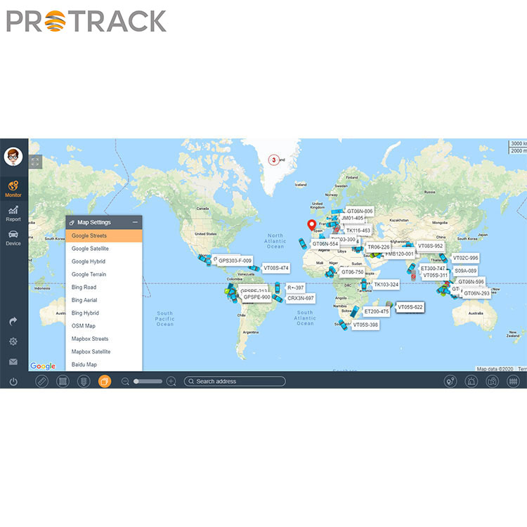 پلت فرم نرم افزار آنلاین ردیابی GPS برای ناوگان